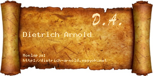 Dietrich Arnold névjegykártya